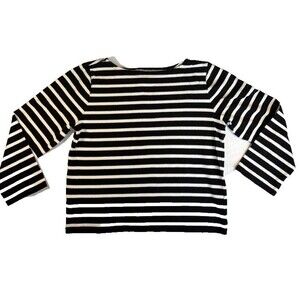 J.Crew Classic Fit Striped Long-Sleeve Tee | Black & White | Small